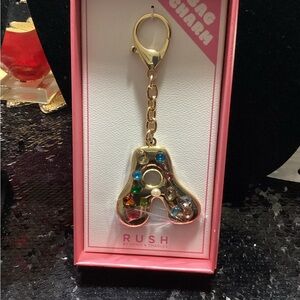 Gold and Multicolored Gems Bag Charm